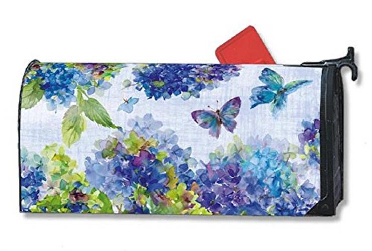 MailWraps Blue Hydrangea Mailbox Cover 01078