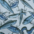 thumbnail image 1 of oneOone Polyester Lycra Medium Blue Fabric Fish Craft Projects Decor Fabric Printed By The Yard 56 Inch Wide, 1 of 4