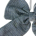 thumbnail image 2 of Northlight Small Double Loop Christmas Bow - 5.25" - Gray and Blue, 2 of 3