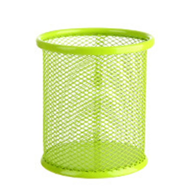 HEVIRGO Pen Holder Large Capacity Wear Resistant Wrought Iron Desktop Pen Organizer Mesh Box for Home
