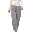 thumbnail image 6 of Liuinsasek Womens Casual Lounge Long Pants Fashion Solid Color Lightweight Pajama Pants Elastic Waist with Pockets Wide Leg Yoga Pants, 6 of 10