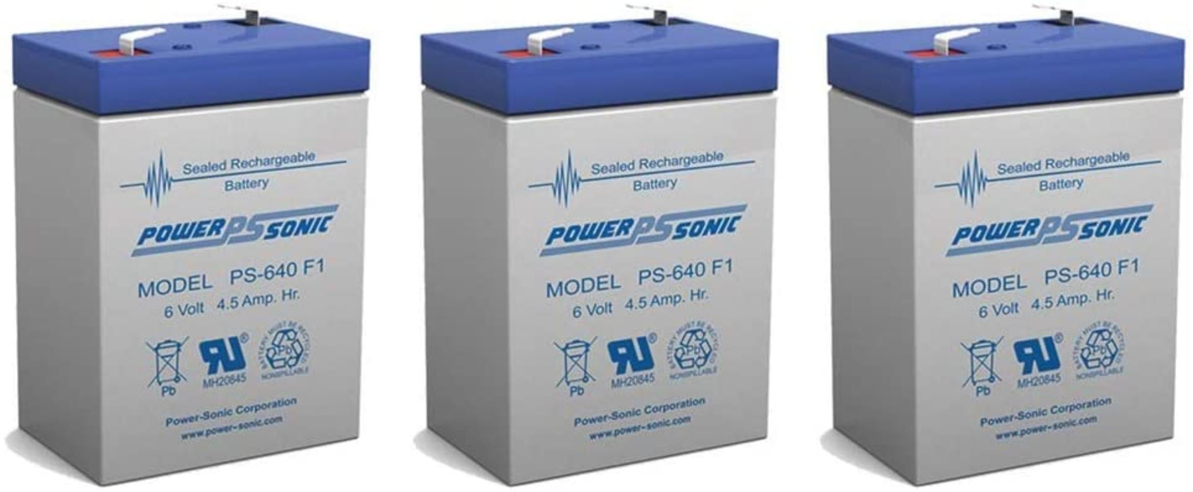PS-640 Power-Sonic 6 volt 4.5Ah PS640 Rechargeable Sealed Lead Acid 6 V Battery 