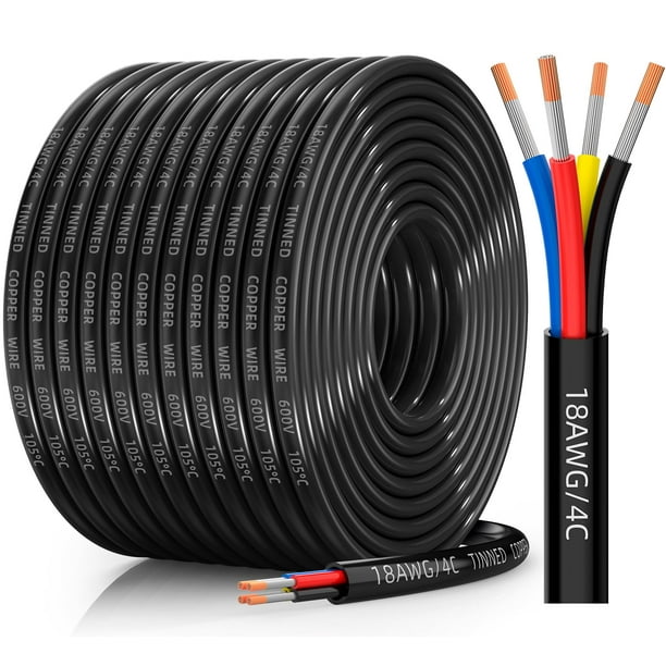 Cable eléctrico CONEPY, calibre 18, 4 conductores, 18 AWG (30 m)