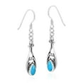 thumbnail image 3 of AeraVida Aretes Colgantes de Plata de Ley con Incrustaciones de Lágrimas de Turquesa Azul Ornamentales de Estilo Vintage para Mujer, Accesorios, Joyería de Aniversario, Regalo, 3 of 5
