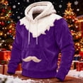 thumbnail image 1 of Ceisia Cozy Fleece-Lined Mens Loose Fit Santa Style Color Block Hooded Sweatshirt Gifts, 1 of 5