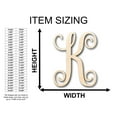 thumbnail image 2 of Unfinished Wood Monogram K Shape - Craft - up to 46" DIY 36" / 3/4", 2 of 3