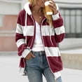 thumbnail image 3 of Sksloeg Winter Coats for Women 2023 Women's Hoodies Print Cardigan Coats Fluffy Sherpa Outerwear with Pockets,Red 2XL, 3 of 6