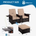 thumbnail image 4 of VUYUYU 5PCS Outdoor Wicker Chaise Lounge Chair - Rattan Adjustable Reclining Patio Lounge Chair with Ottoman and Coffee Table, for Patio Beach Pool Backyard (Brown Wicker Khaki Cushion), 4 of 4