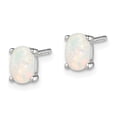 thumbnail image 2 of 925 Sterling Silver Created Opal Post Earrings; for Adults and Teens; for Women and Men, 2 of 3