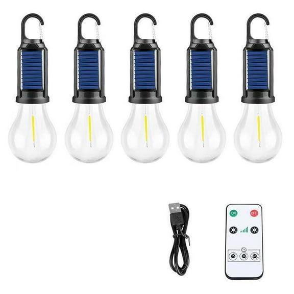 Solar Tent Camping Light Bulb Rechargeable Portable LED Camping Lantern,Outdoor Hanging Light Bulbs with Clip Hook 3 Mode for Hiking, Backpacking, Emergency Outage