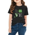 thumbnail image 2 of St. Patrick's Day Shirt for Girls Kids Shamrock Graphic T-Shirt Cotton Short Sleeve Love Print Top,Size 4 T, 2 of 8