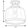 thumbnail image 2 of Progress Lighting, Judson Collection, 1-Light Flush Mount, Antique Bronze, Clear Schoolhouse Globe, 2 of 2