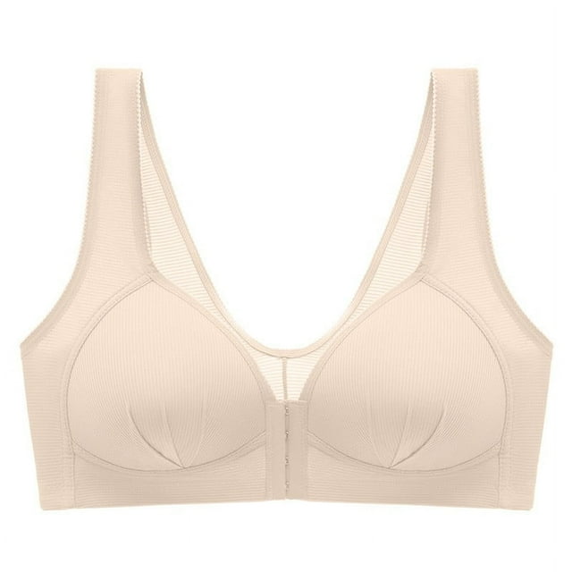 fheaev Summer Savings Clearance Front Closure Bras For Women Full Coverage Bra Ladies Traceless Comfortable No Steel Ring Breathable Gathering Front Opening Buckle Bra Woman Underwear