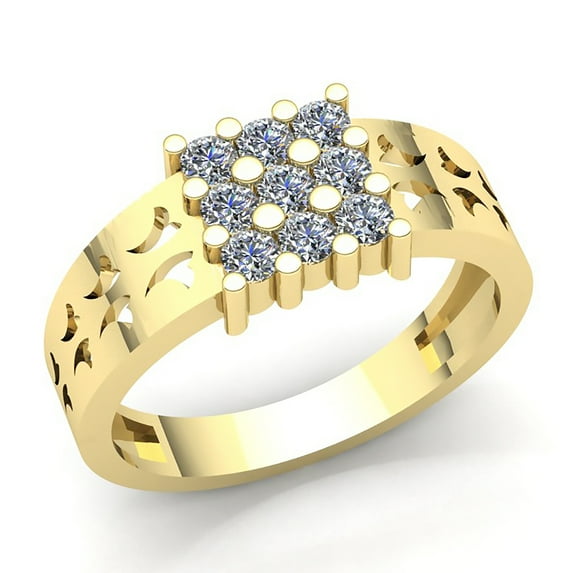 Genuine 2ct Round Cut Diamond Mens Classic Anniversary Engagement Ring Solid 14K Rose, White or Yellow Gold GH SI2