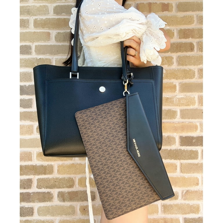 Michael Kors Maisie Large 3-in-1 Leather Tote Bag with Top Zip