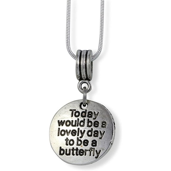 Emerald Park Jewelry Butterfly Necklace | Today Would be a Lovely Day to Be a Butterfly Charm Snake Chain Pendant