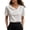 White, variant on Women Wrap V Neck Short Sleeve Casual Blouse Knit Top Pleated Solid Basic Trendy Slim Fit Office Tops, Gray XL