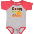 thumbnail image 3 of Inktastic Thanksgiving Sassy Lil Pumpkin with Fall Leaves Girls Baby Bodysuit, 3 of 5