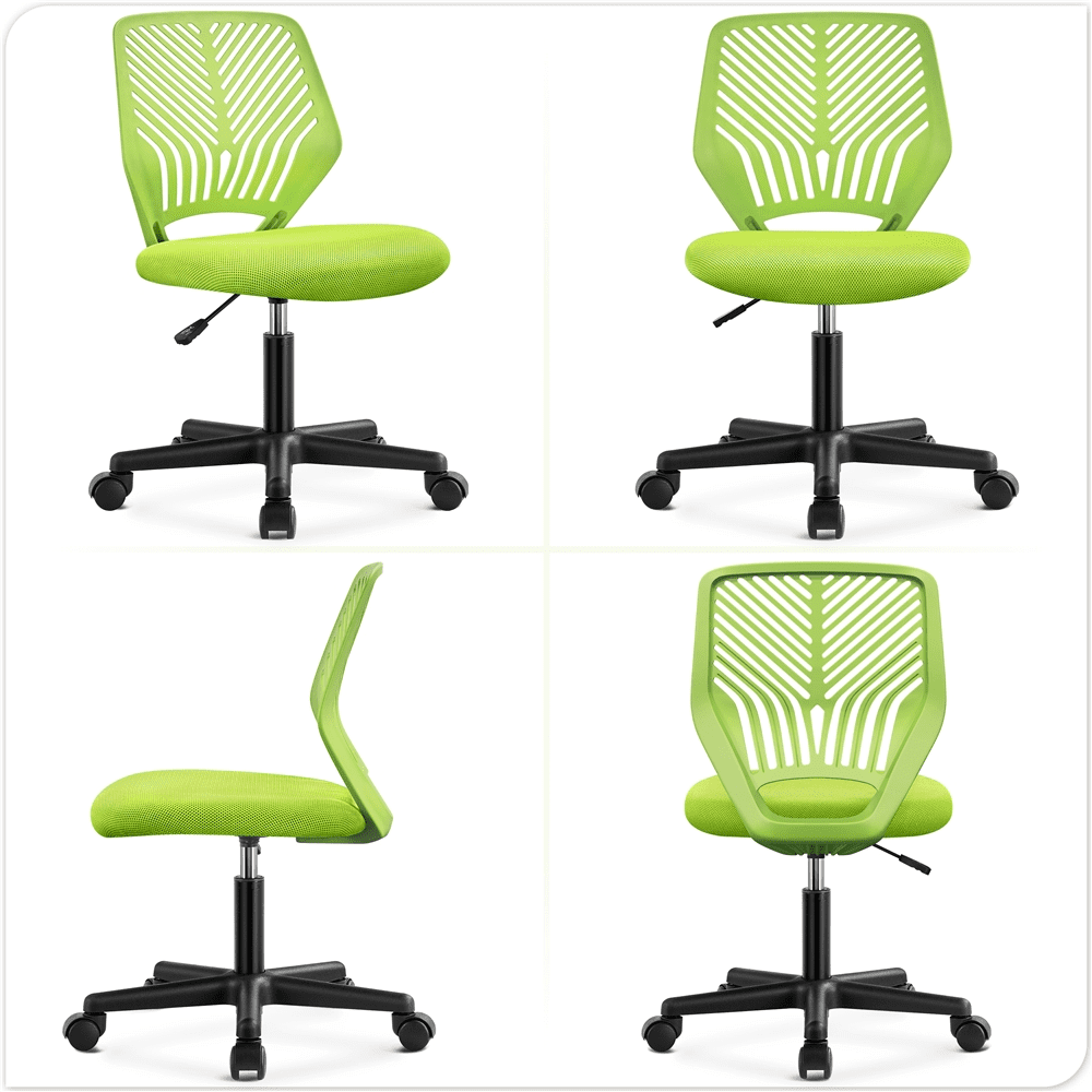 Alden Design Adjustable Armless Mesh Office Chair for Home Office, Green