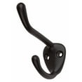 thumbnail image 2 of GlideRite  Matte Black Double Robe and Coat Hooks (Pack of 10), 2 of 2