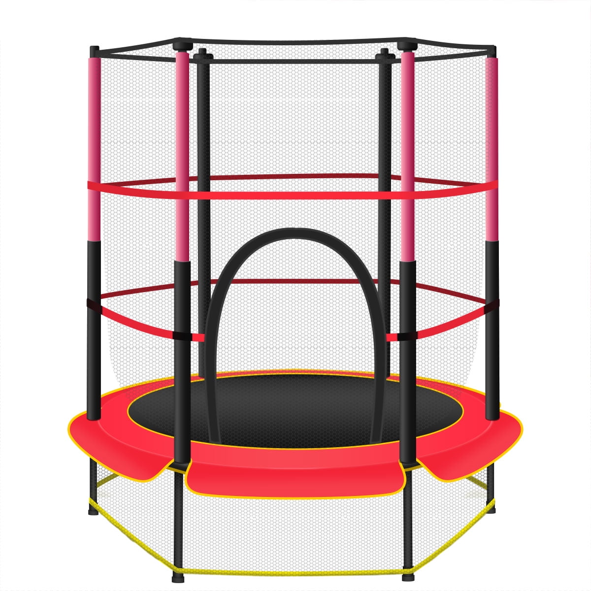 5FT Youth Jumping Round Trampoline Exercise W/Safety Pad Enclosure Combo Kid Fun 