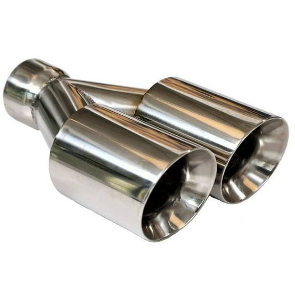 Mach-Speed Universal Exhaust Tip Double Wall Slant Cut Stainless Steel ET-025