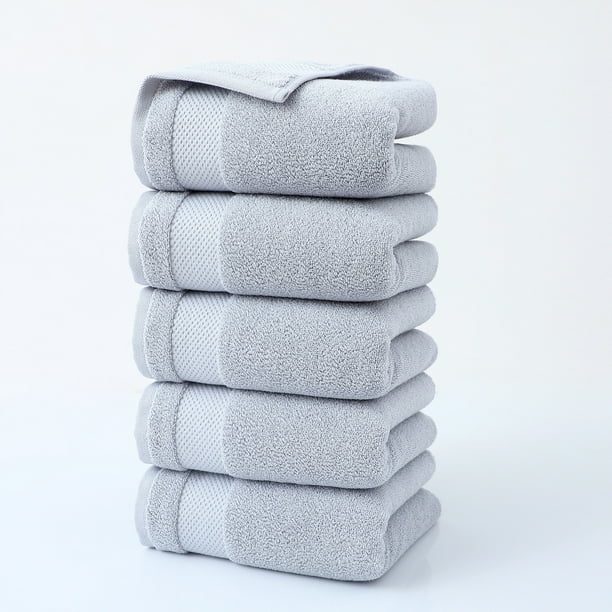 Juego de toallas de baño premium de 5 piezas, extra absorbentes, de algodón de secado rápido, para baños de invitados y días de spa en casa. Aestivo | Gris | AESTIVO