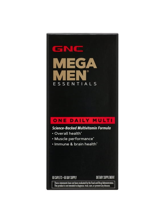 GNC Mega Men One Daily Multivitamin, 60 Tablets, Complete Multivitamin and Multimineral support for Men