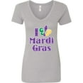 thumbnail image 3 of Inktastic I Love Mardi Gras Women's V-Neck T-Shirt, 3 of 5