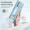 thumbnail image 6 of TECH CIRCLE Galaxy Z Fold 4 Case,  Ultra-Thin Luxury Perfect Clear Plating Hard PC Crystal Transparent Kickstand Cover Anti-Scratch Shockproof Protection Case for Samsung Galaxy Z Fold 4 5G, Blue, 6 of 9