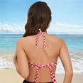 thumbnail image 4 of Women's Push Up V Neck Bikini Tops Criss Cross Back Padded Bathing Suit Top Only, 4 of 8