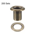 thumbnail image 4 of Unique Bargains 8 x 4 x 7mm Œillets en Cuivre avec Rondelles Chromées Bronze Ton 200 Ensemble, 4 of 6