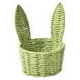 thumbnail image 4 of Adorable cesta tejida con orejas de conejo, organizador de dulces, decorativo y multiusos. Verde, 4 of 9