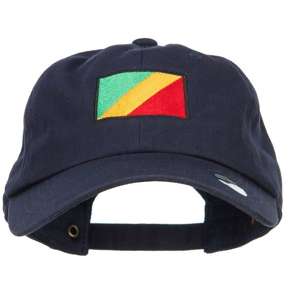 Congo Flag Embroidered Unstructured Cap - Navy OSFM