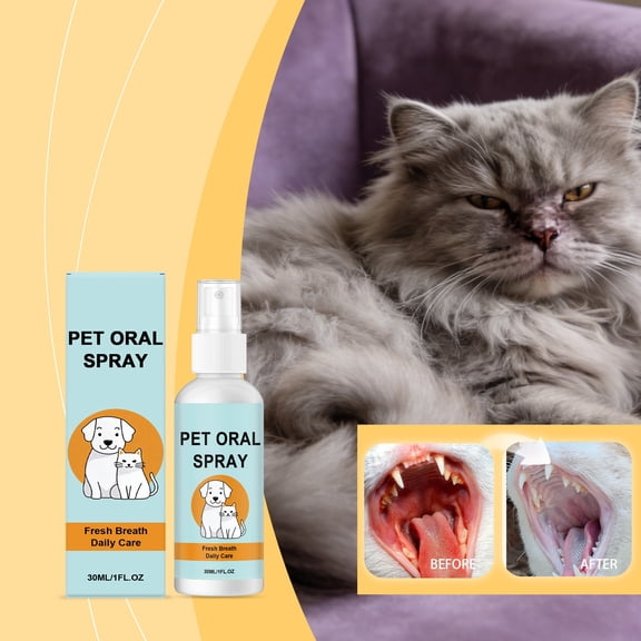 Dog and Cat Dental Spray, Pet Oral Care for Bad Breath, Plaque and Tartar Remover, Teeth Cleaning Spray, 30ml