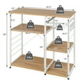 thumbnail image 3 of Costway Industrial Kitchen Baker's Rack Microwave Stand Utility Home Shelf w/ 6 Hooks, 3 of 9