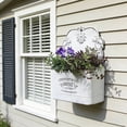 thumbnail image 2 of Galvanized Metal Wall Planter - Rustic Vintage Wall Mounted Planters for Outdoor Plants Farmhouse Hanging Plant Holder Decor (13.2" L x 9.5" H), 2 of 9