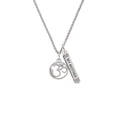 thumbnail image 2 of Delight Jewelry Silvertone Om in Circle with Clear Crystal Silvertone Always My Mother Bar Charm Necklace, 23", 2 of 4