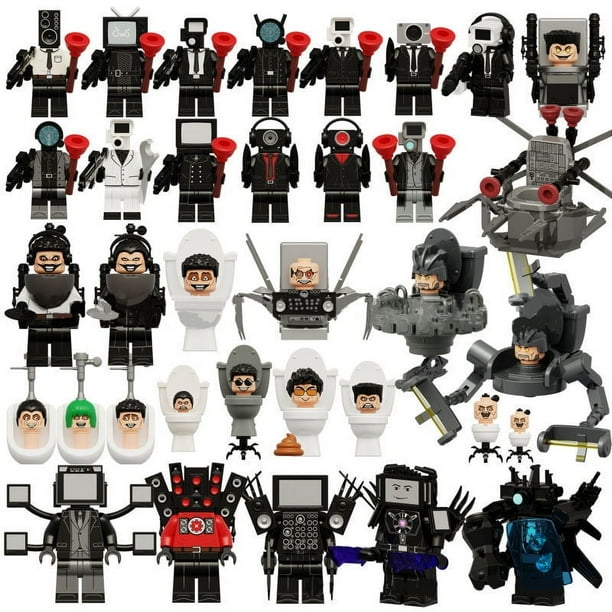32 PCS Set de Minifiguras Skibidi Toilet – Speakerman y TVman Villano, Figuras de Acción MOC de Bloques de Construcción para Coleccionistas