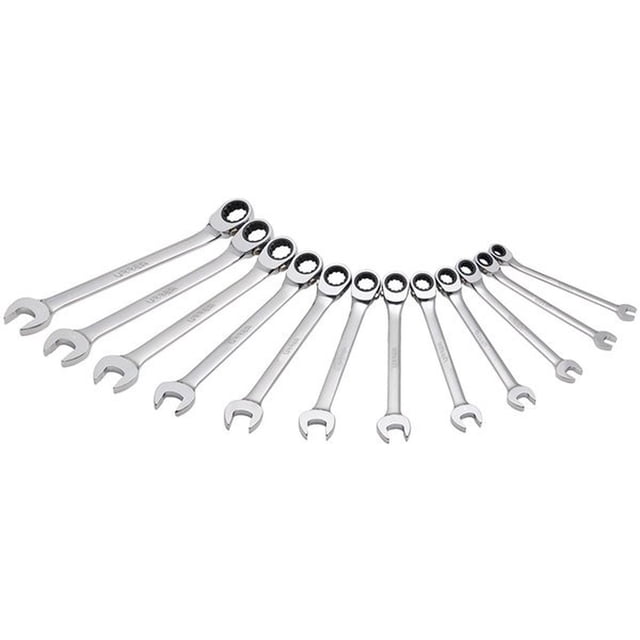 Juego 12 Llaves de Matraca Reversible Spline Métricas Urrea JLMC12MR