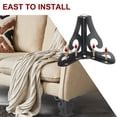 thumbnail image 4 of Uxcell Hollow Out Furniture Legs, Modern Metal Triangle Couch Feet Replacement Black 3.7 Inch, 4 of 5