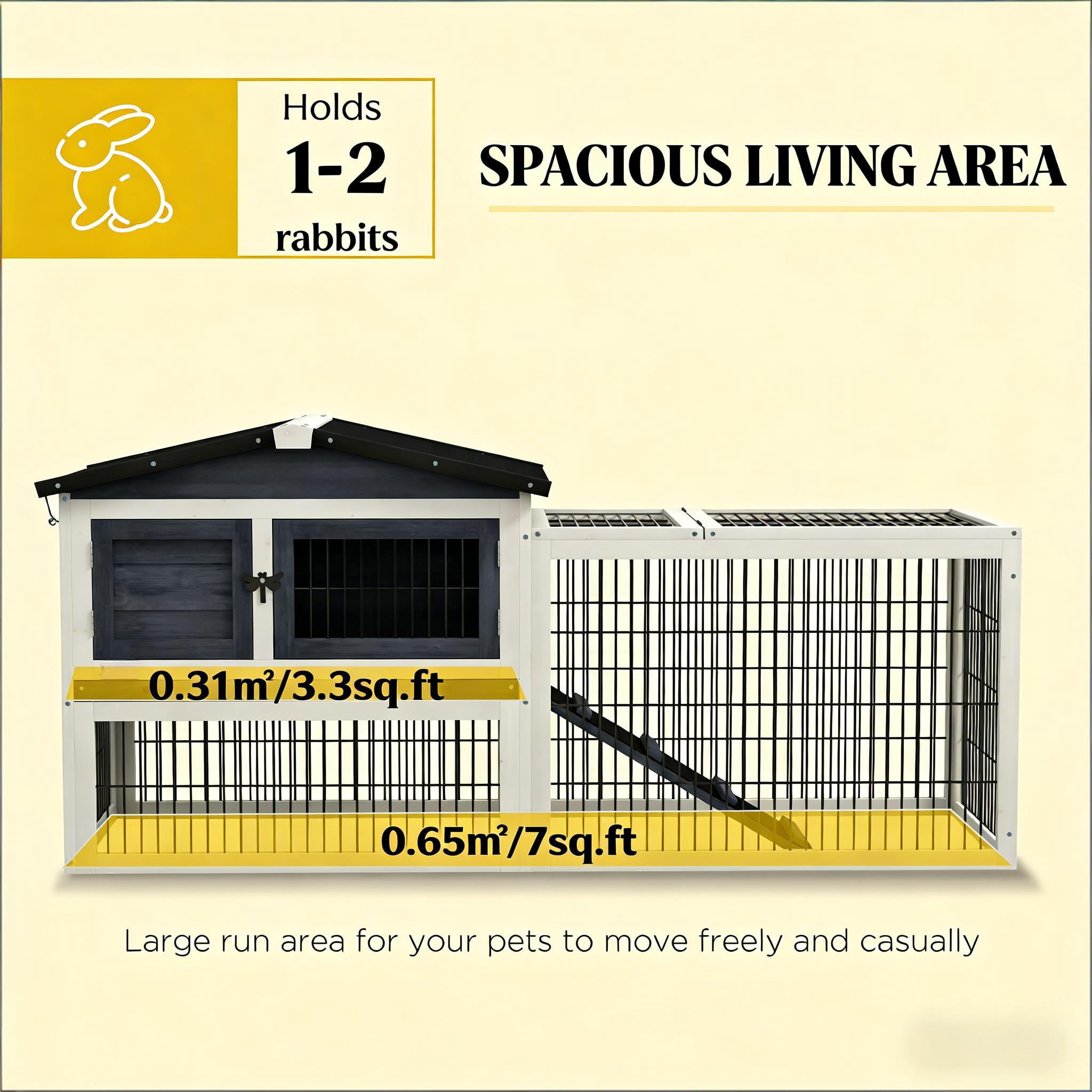 Outdoor Pet House, Rabbit Hutch Small Animal Hutch Cage