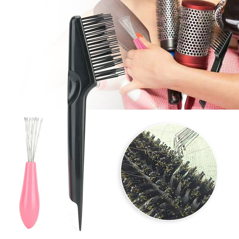 Tebru 2Pcs Comb Cleaner Brush Dust Hair Brush Dust Cleaning Hair Brush