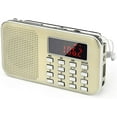 thumbnail image 1 of Mini Portable Radio FM Pocket Radio with LED Flashlight, Digital Radio Speaker Support Micro SD/TF Card/USB, Auto Scan Save, 600mAh Rechargeable Battery Operated, 1 of 5