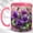 Pink, variant on Purple Pansy Coffee Mug, Stained Glass Flower Mug, Ceramic 11 oz