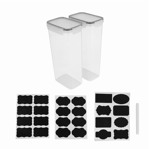 Airtight Tall Food Storage Container Set, 2Pcs 2.8L Spaghetti Containers for Pantry Organization and Storage