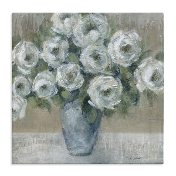 Stupell Industries French Country Round Painted Roses Canvas Art, 17 x 17, by Carol Robinson