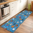 thumbnail image 2 of Blue Sports 2'x6' Runner Rugs for Hallway Kitchen Bedside Non Slip Washable, Football Basketball Rugby Baseball Entryway Rug Runners with Rubber Backing, Long Carpet Runner for Laundry Room, 2 of 8