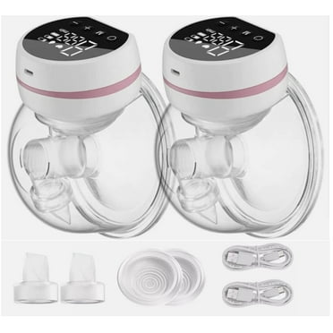 Wearable Hands-Free Breast Pump, Portable Electric Breast Pump with 3 Mode & 9 Levels, Painless Breastfeeding Breastpump Can Be Worn in-Bra, 24mm (2 Pack)