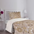 thumbnail image 3 of Ambesonne Tan Quilted Bedspread Set 2 Pcs, Bubble Like Circles Dots, Twin Size, Tan Pale Purple Cream, 3 of 5